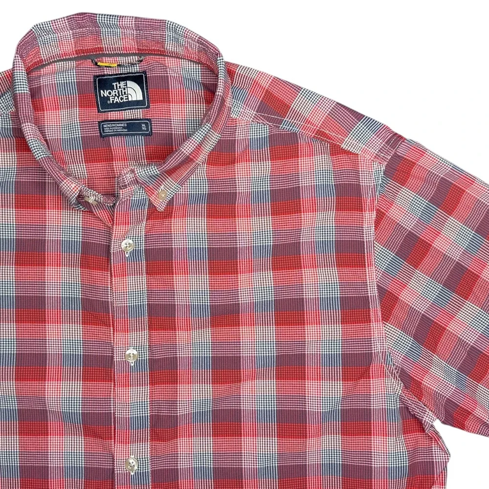The North Face Men's XL Monanock Casual Button Up‎ Shirt Mens Red Plaid Gorpcore